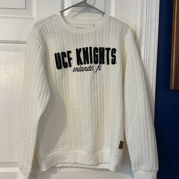 NWOT Women’s Pressbox UCF Knights White Ivory Roxy Crew Pullover Sweatshirt Sz M - Picture 2 of 6